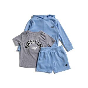 NEW BALANCE Blue 3pc Hoodie Shorts And Tee Set